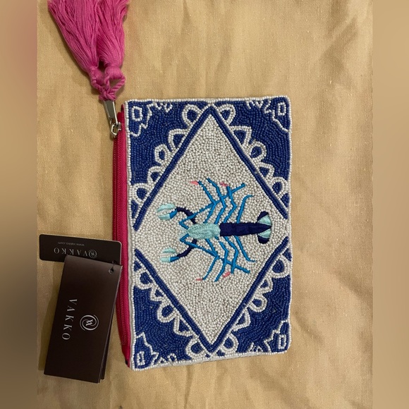 Ashley London Beaded Lobster Clutch Handbag Purse Summer Spring Exotic Fun NWT - Picture 2 of 4